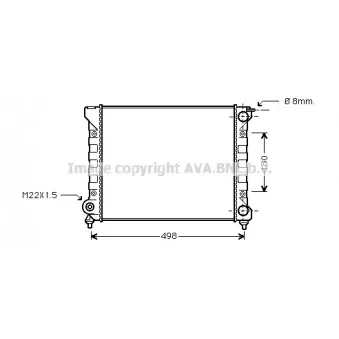 Radiateur, refroidissement du moteur AVA QUALITY COOLING VWA2047