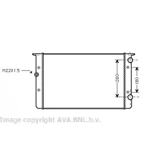 Radiateur, refroidissement du moteur AVA QUALITY COOLING VWA2104