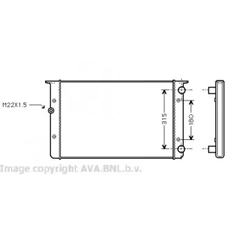 Radiateur, refroidissement du moteur AVA QUALITY COOLING VWA2105