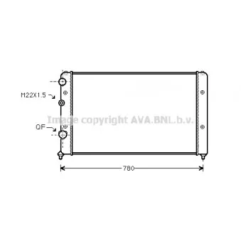 Radiateur, refroidissement du moteur AVA QUALITY COOLING VWA2122
