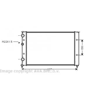 Radiateur, refroidissement du moteur AVA QUALITY COOLING VWA2124