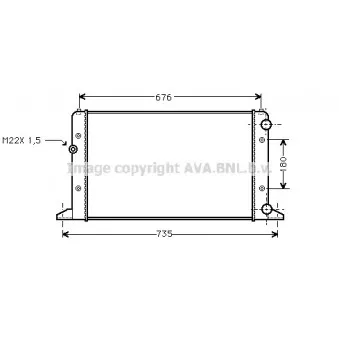 Radiateur, refroidissement du moteur AVA QUALITY COOLING VWA2132
