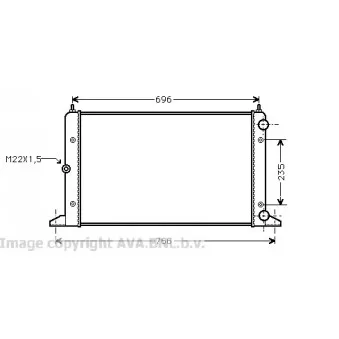 Radiateur, refroidissement du moteur AVA QUALITY COOLING VWA2134