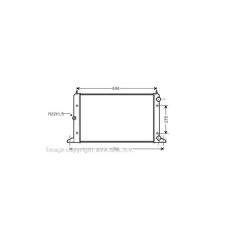 Radiateur, refroidissement du moteur AVA QUALITY COOLING VWA2134
