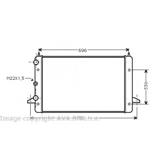 Radiateur, refroidissement du moteur AVA QUALITY COOLING VWA2135