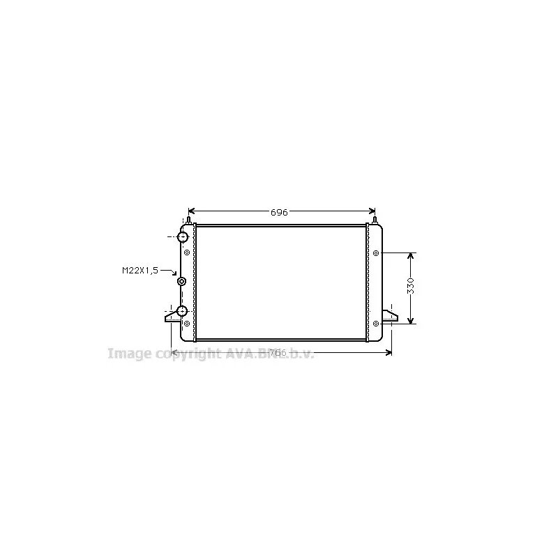 Radiateur, refroidissement du moteur AVA QUALITY COOLING VWA2135