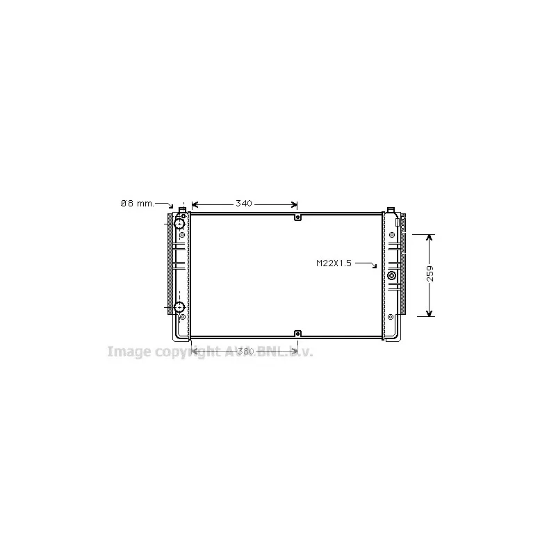 Radiateur, refroidissement du moteur AVA QUALITY COOLING VWA2149