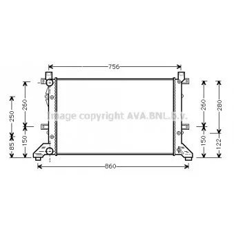 Radiateur, refroidissement du moteur AVA QUALITY COOLING VWA2155