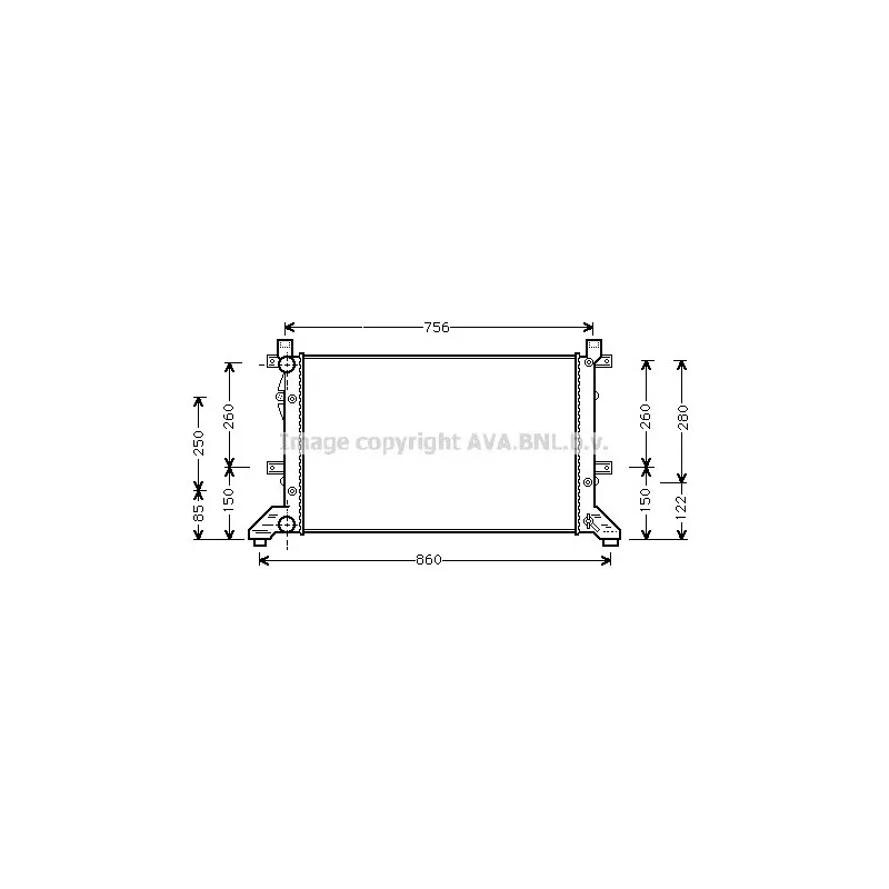 Radiateur, refroidissement du moteur AVA QUALITY COOLING VWA2155