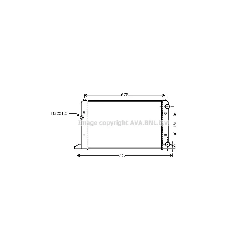 Radiateur, refroidissement du moteur AVA QUALITY COOLING VWA2160