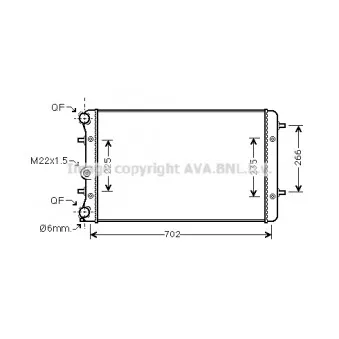 Radiateur, refroidissement du moteur AVA QUALITY COOLING VWA2174