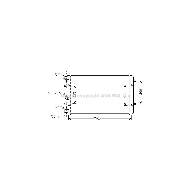 Radiateur, refroidissement du moteur AVA QUALITY COOLING VWA2174