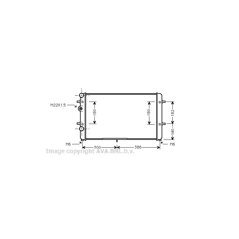 Radiateur, refroidissement du moteur AVA QUALITY COOLING VWA2179