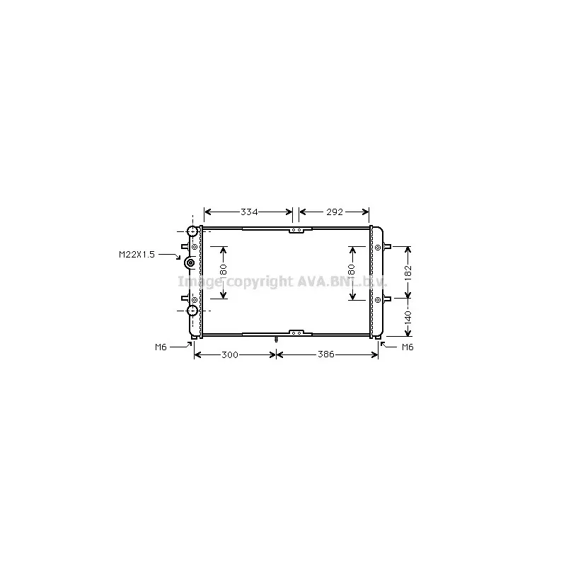 Radiateur, refroidissement du moteur AVA QUALITY COOLING VWA2180