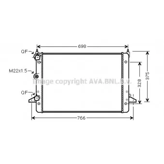 Radiateur, refroidissement du moteur AVA QUALITY COOLING VWA2184