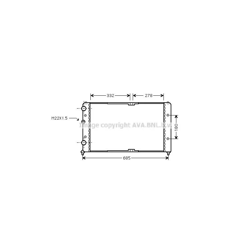 Radiateur, refroidissement du moteur AVA QUALITY COOLING VWA2191