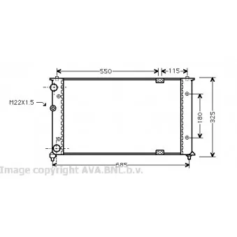 Radiateur, refroidissement du moteur AVA QUALITY COOLING VWA2192