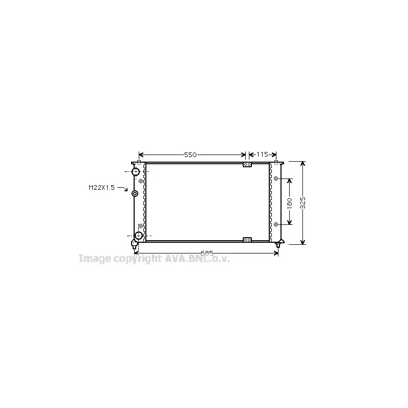Radiateur, refroidissement du moteur AVA QUALITY COOLING VWA2192