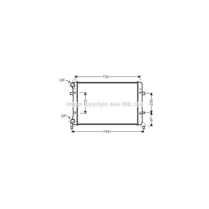 Radiateur, refroidissement du moteur AVA QUALITY COOLING VWA2205