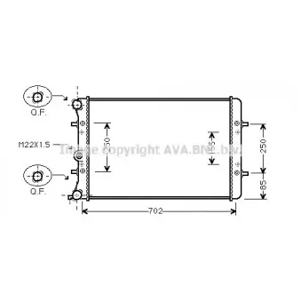 Radiateur, refroidissement du moteur AVA QUALITY COOLING VWA2217
