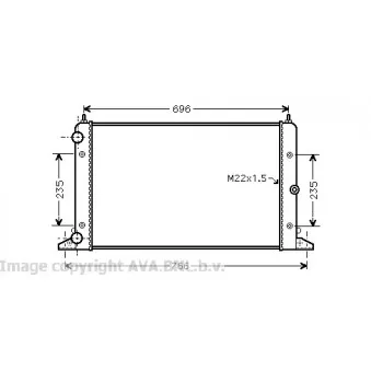Radiateur, refroidissement du moteur AVA QUALITY COOLING VWA2247
