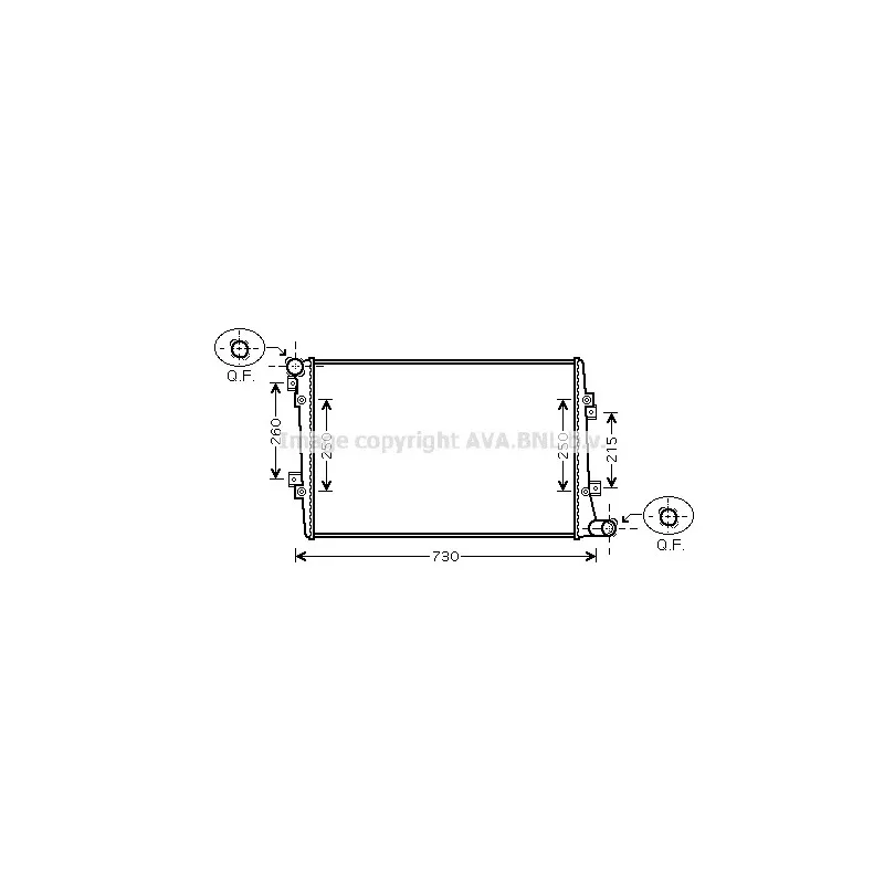 Radiateur, refroidissement du moteur AVA QUALITY COOLING VWA2255