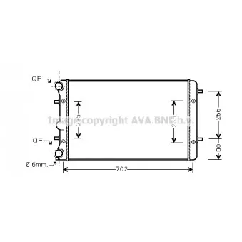 Radiateur, refroidissement du moteur AVA QUALITY COOLING VWA2286