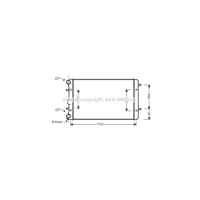 Radiateur, refroidissement du moteur AVA QUALITY COOLING VWA2286