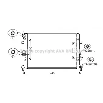 Radiateur, refroidissement du moteur AVA QUALITY COOLING VWA2289