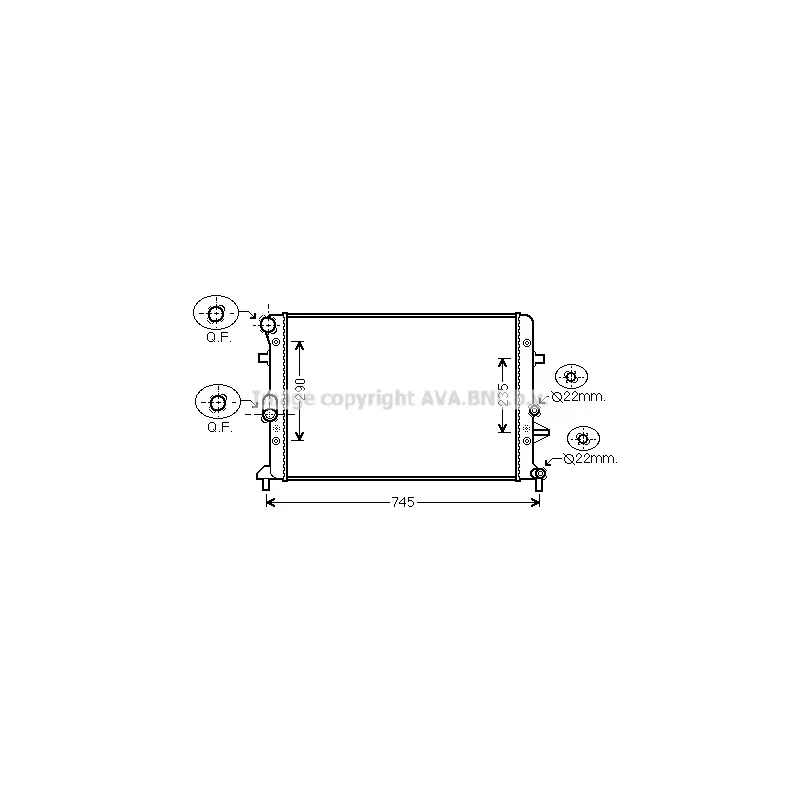 Radiateur, refroidissement du moteur AVA QUALITY COOLING VWA2289