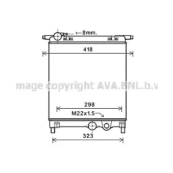 Radiateur, refroidissement du moteur AVA QUALITY COOLING VWA2325