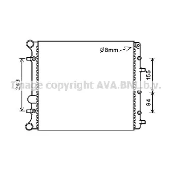 Radiateur, refroidissement du moteur AVA QUALITY COOLING VWA2346