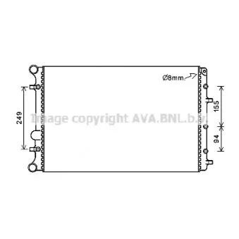 Radiateur, refroidissement du moteur AVA QUALITY COOLING VWA2347