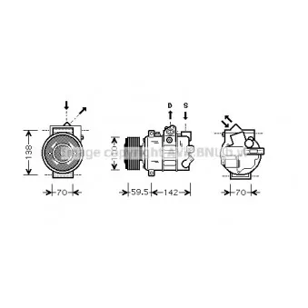 Compresseur, climatisation AVA QUALITY COOLING VWAK220