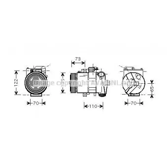 Compresseur, climatisation AVA QUALITY COOLING VWAK240