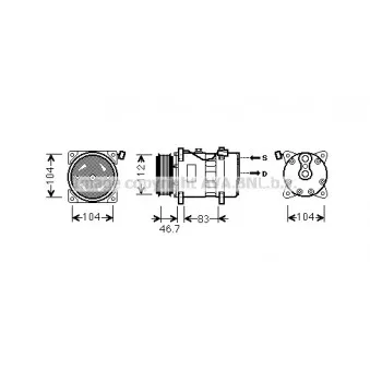 Compresseur, climatisation AVA QUALITY COOLING VWAK288