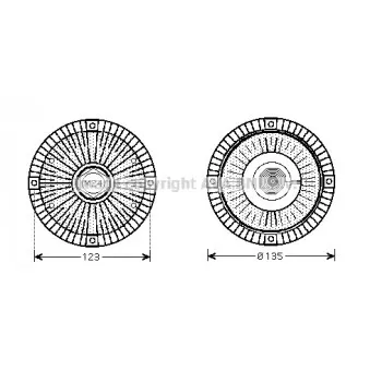 Embrayage, ventilateur de radiateur AVA QUALITY COOLING VWC274