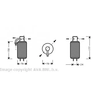 Filtre déshydratant, climatisation AVA QUALITY COOLING VWD051