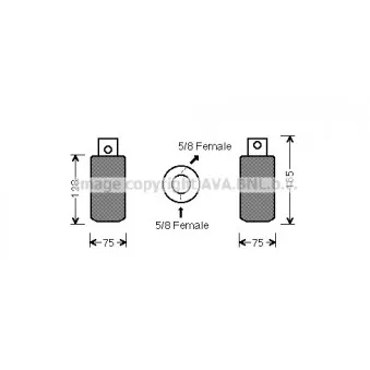 Filtre déshydratant, climatisation AVA QUALITY COOLING VWD314
