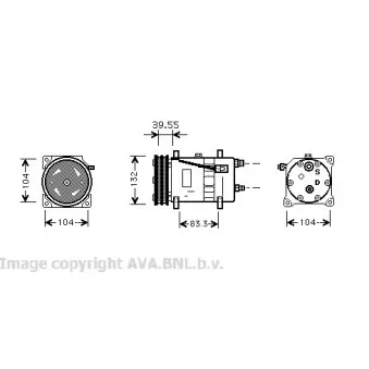 Compresseur, climatisation AVA QUALITY COOLING VWK074