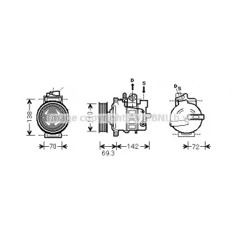 Compresseur, climatisation AVA QUALITY COOLING VWK318