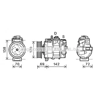 Compresseur, climatisation AVA QUALITY COOLING VWK321