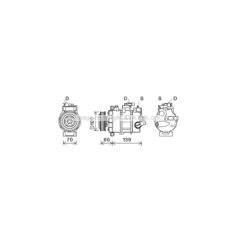 Compresseur, climatisation AVA QUALITY COOLING VWK356