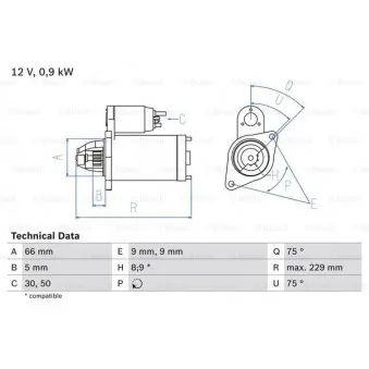 Démarreur BOSCH 0 986 014 350