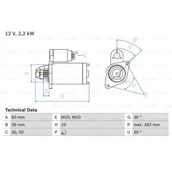 Démarreur BOSCH 0 986 016 390