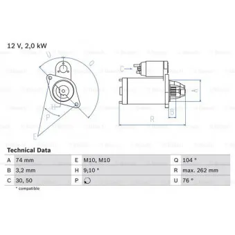 Démarreur BOSCH 0 986 017 500