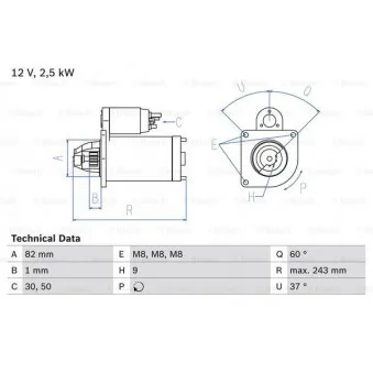 Démarreur BOSCH 0 986 021 640