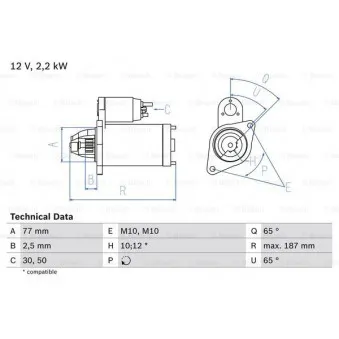 Démarreur BOSCH 0 986 022 720