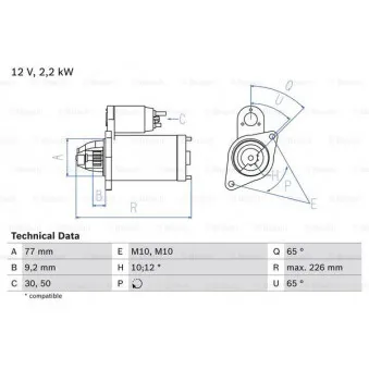 Démarreur BOSCH 0 986 022 740
