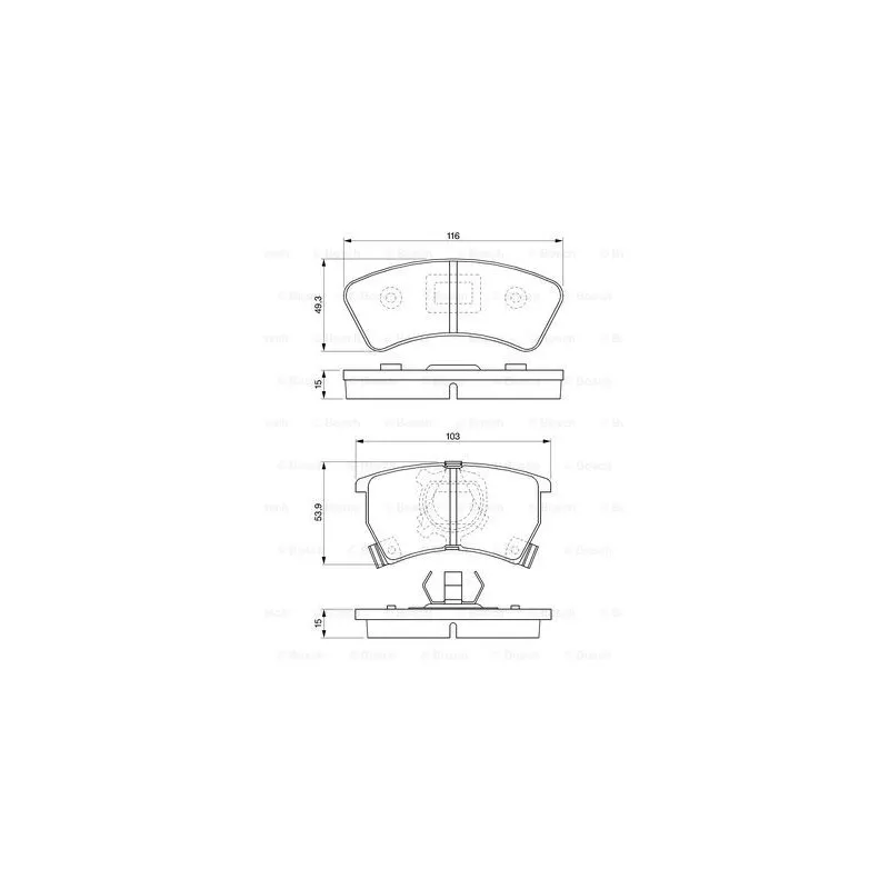 Jeu de 4 plaquettes de frein avant BOSCH 0 986 424 006
